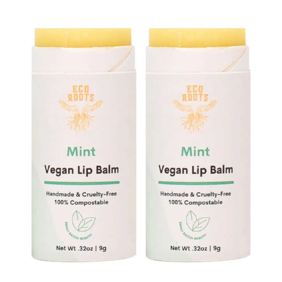 ECO ROOTS: Tinted Lip Balm - Organic and Vegan Lip Moisturizer (Pack of 2)