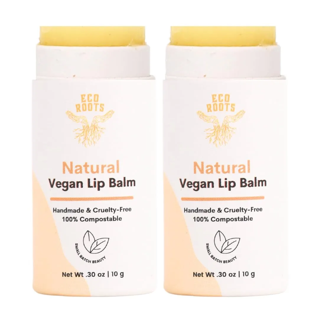 ECO ROOTS: Tinted Lip Balm - Organic and Vegan Lip Moisturizer (Pack of 2)