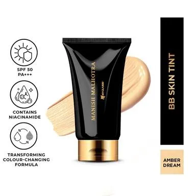 Myglamm Manish Malhotra BB Skin Tint With SPF 50 PA    - Ivory Glow | Hydrating, Light to Medium Coverage, Skin Brightening BB Cream For Light Skin 30g