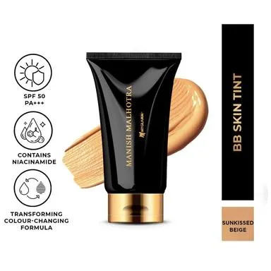 Myglamm Manish Malhotra BB Skin Tint With SPF 50 PA    - Ivory Glow | Hydrating, Light to Medium Coverage, Skin Brightening BB Cream For Light Skin 30g